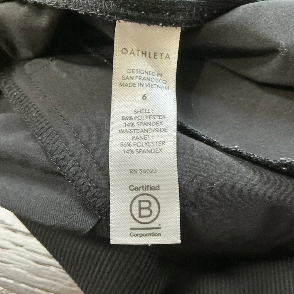 Athleta Brooklyn Ankle Pants Women Size 6 Black Ribbed Side Travel Excellent - Picture 7 of 8
